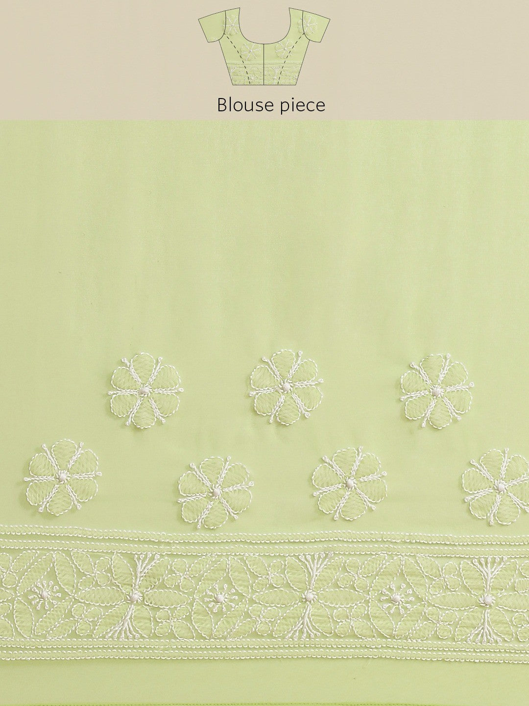 Ada Hand Embroidered Green Georgette Lucknowi Chikankari Saree with Blouse A311310
