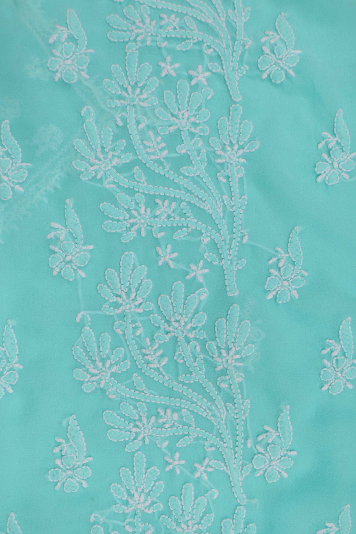 Ada Hand Embroidered Sea Green Georgette Lucknowi Chikankari Unstitched Suit Piece A615333