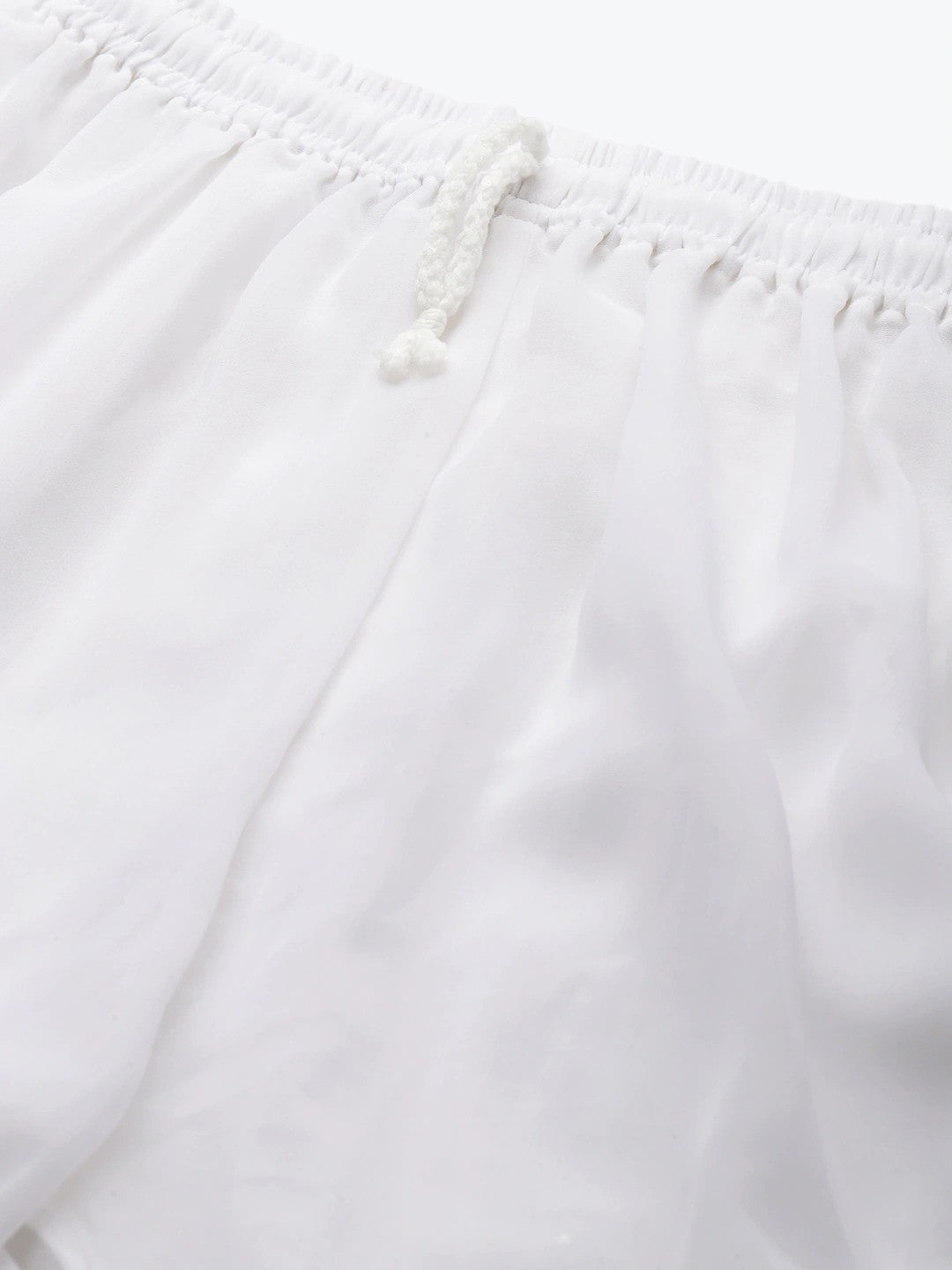 Ada Hand Embroidered White Georgette Lucknow Chikan Garara with Gota Patti Work A711136
