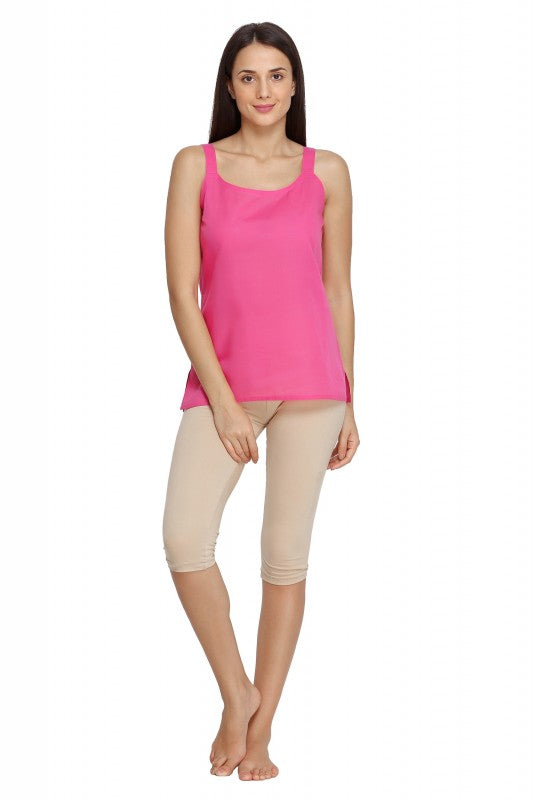 Ada Dark Pink and Black Cotton Short Slips Combo of 2  A313329.