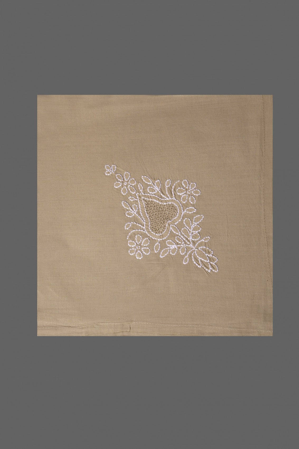 Ada Hand Embroidered Fawn Cotton Lucknowi Chikankari Napkin Set 01A122140
