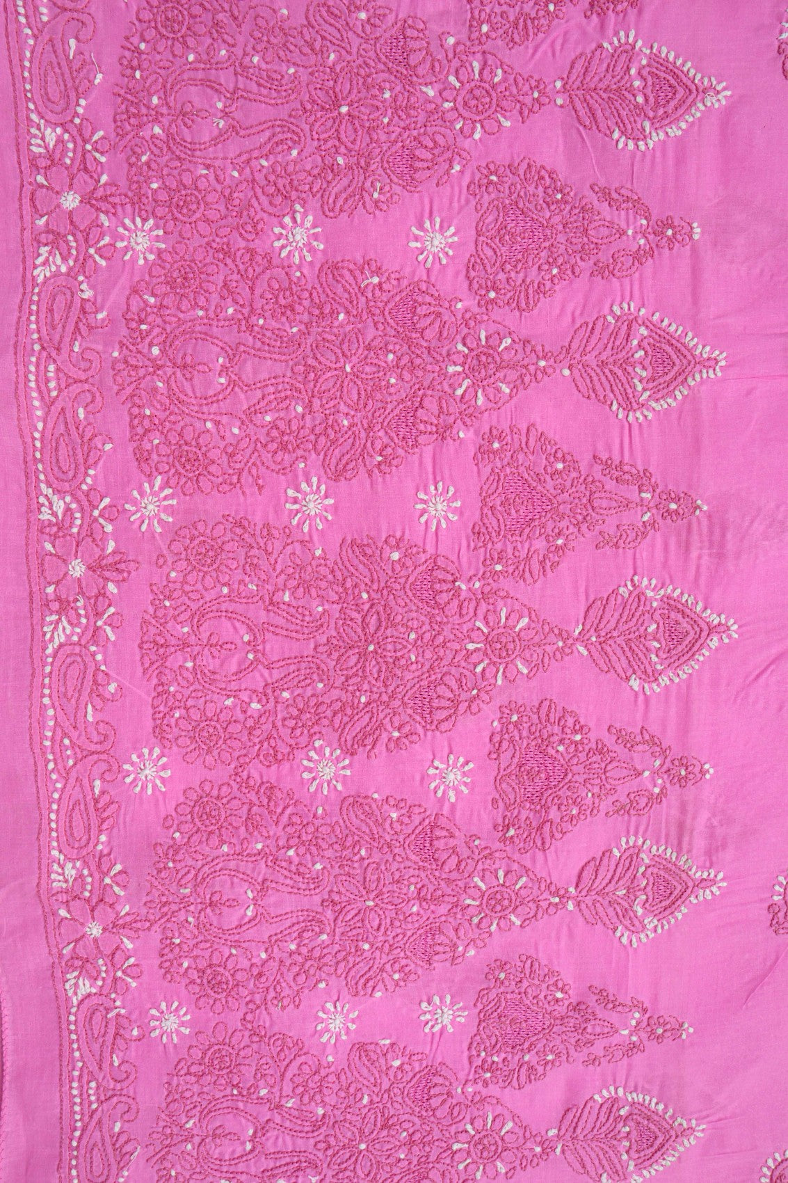 Ada Hand Embroidered Pink Cotton Lucknowi Chikankari Unstitched Suit Piece A258662
