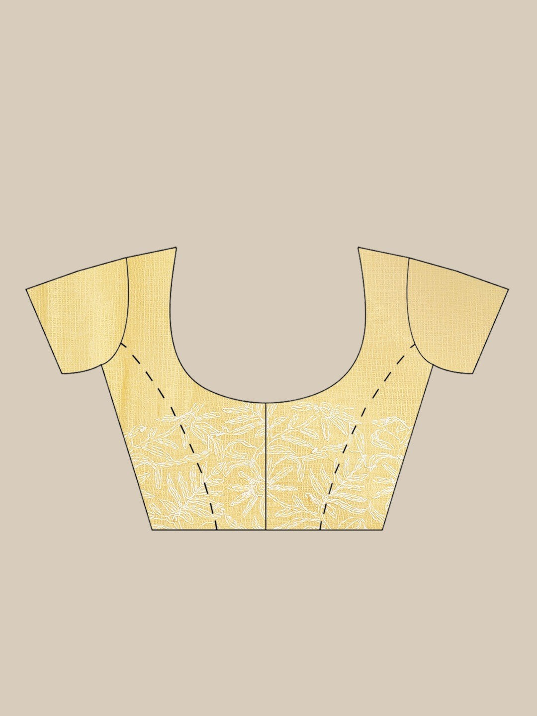 Ada Hand Embroidered Yellow Kota Lucknow Chikan Saree With Blouse- A311228