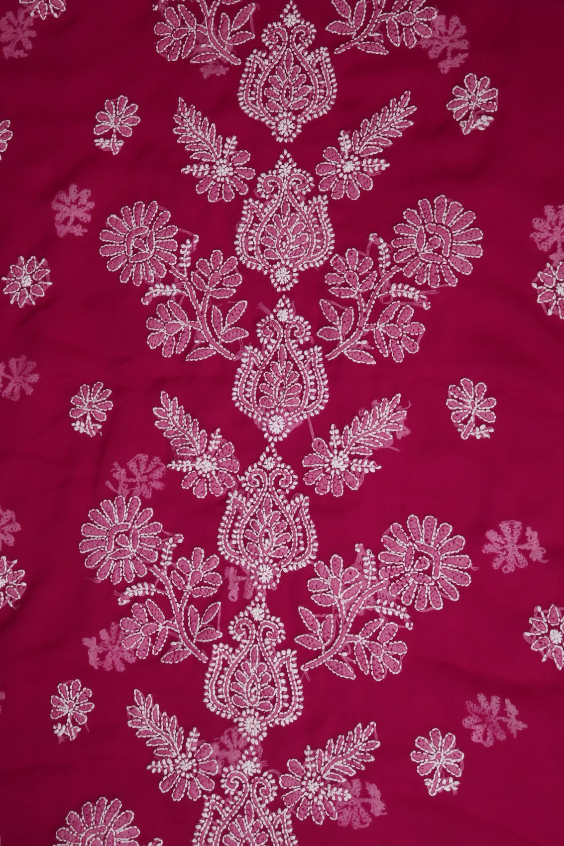 Ada Hand Embroidered Magenta Georgette Lucknowi Chikankari Unstitched Suit Piece A211245