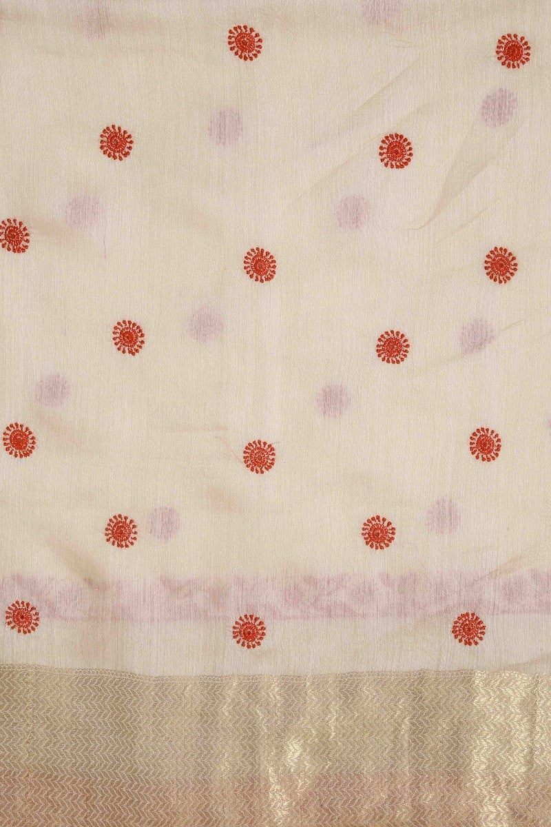 Ada Hand Embroidered Fawn Moonga Silk Lucknowi Chikankari Saree With Blouse-A91762