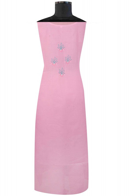 Ada Hand Embroidered Pink Cotton Lucknowi Chikan Unstitched Suit Piece A609773