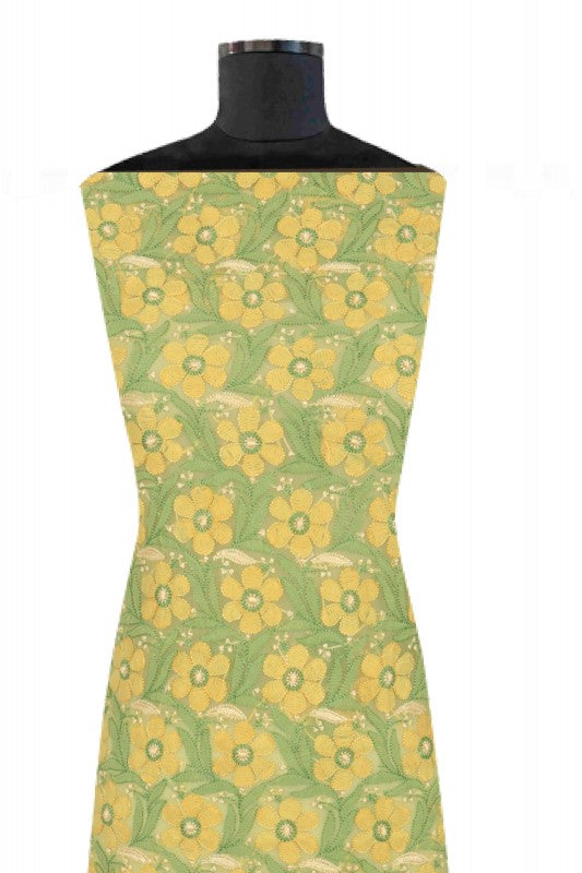 Ada Hand Embroidered Light Green Georgette Lucknowi Chikankari Unstitched Suit Piece 01A172839