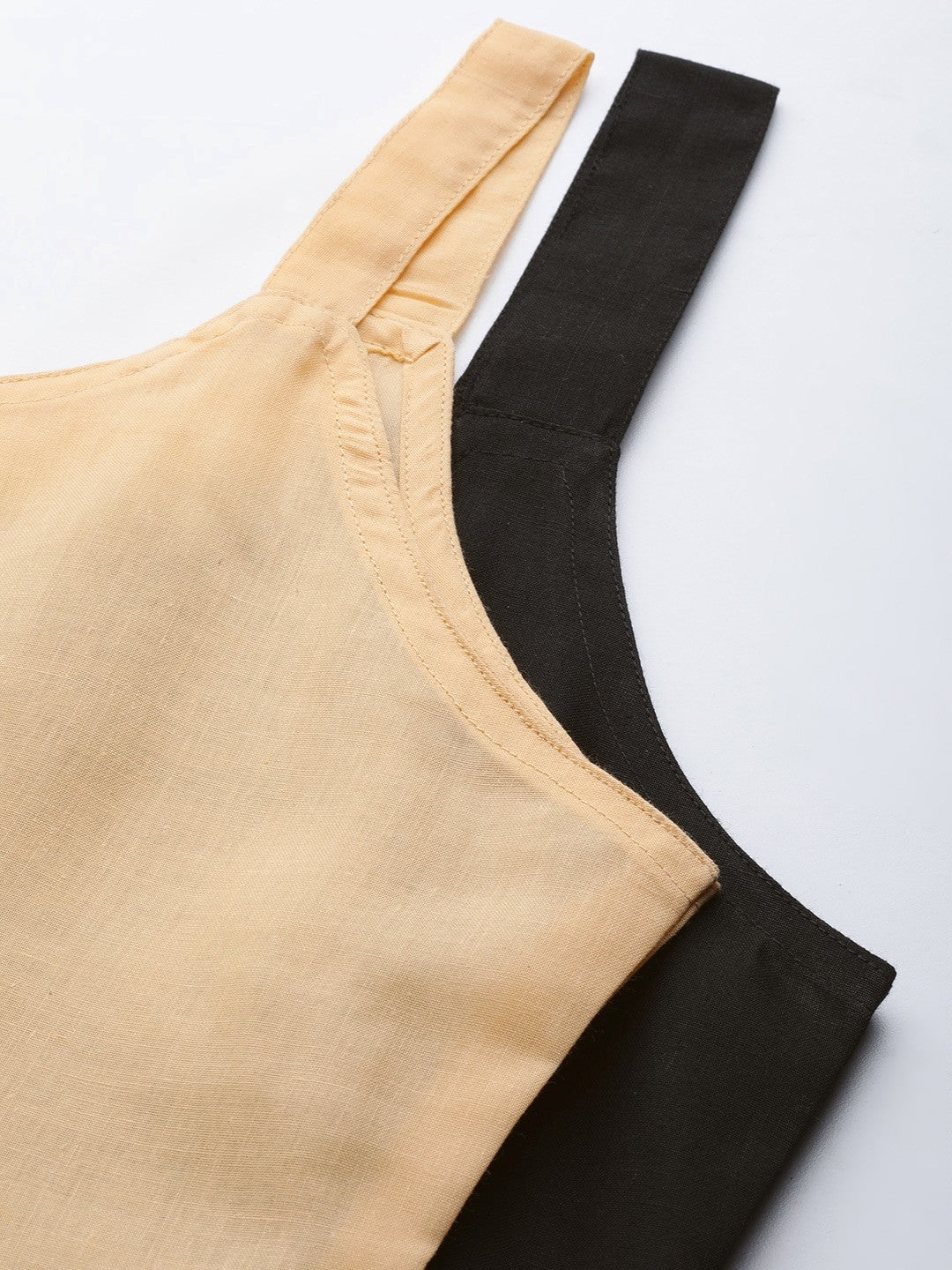 Ada Fawn and Black Cotton Short Slips Combo of 2  A316265.