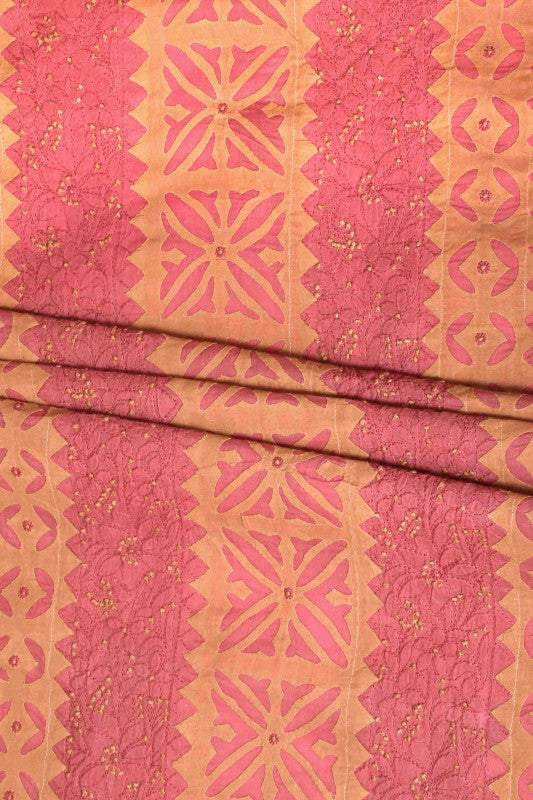 Ada Hand Embroidered Pink Cotton Lucknowi Chikankari Unstitched Suit Piece 01A167071