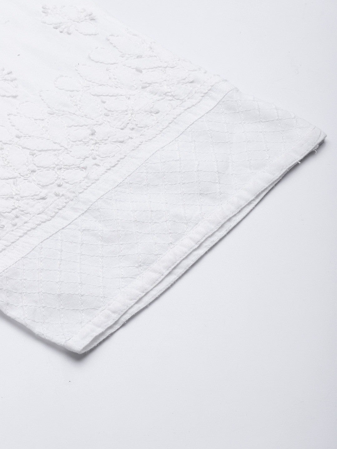 Ada Hand Embroidered White Cotton Lucknowi Chikankari Palazzo A711133