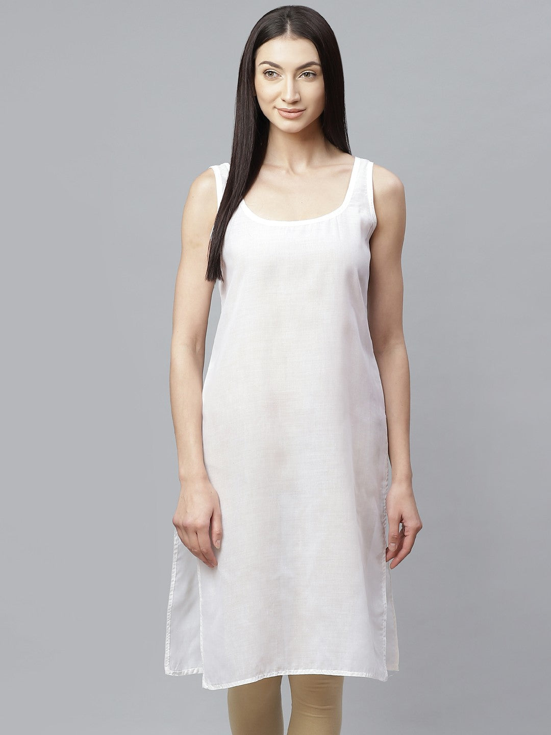 Ada Royal Blue and White Cotton Long Slips Combo of 2  A308034.