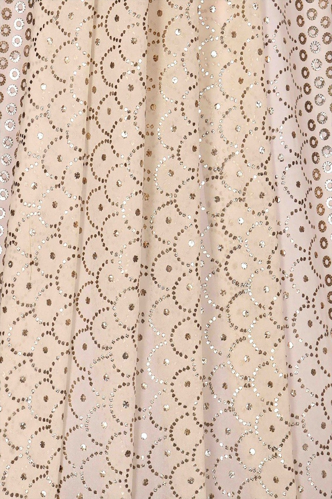 Ada Hand Embroidered White Pure Georgette Lucknowi Chikankari Dupatta With Muqaish Work A604498