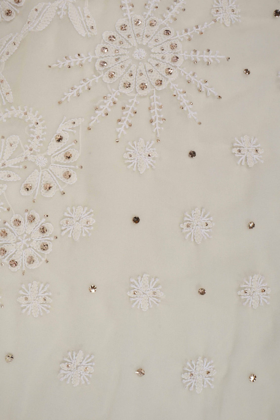 Ada Hand Embroidered Fawn Georgette Lucknowi Chikankari Saree/Blouse With Muqaish Work A516684