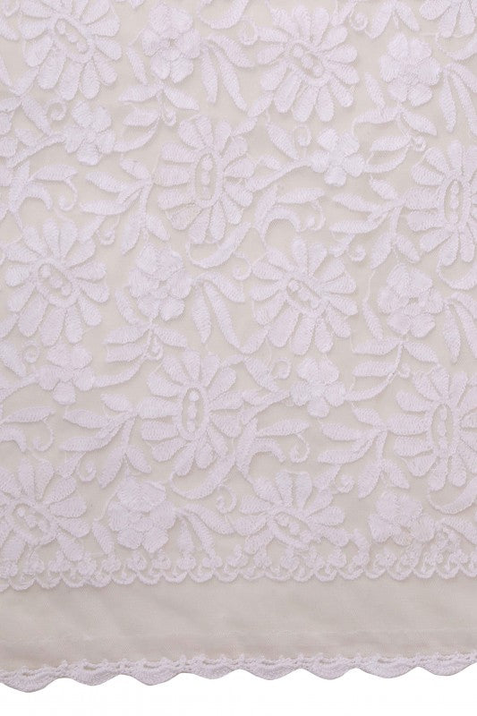 Ada Hand Embroidered White Net Lucknowi Chikankari Dupatta-A478790