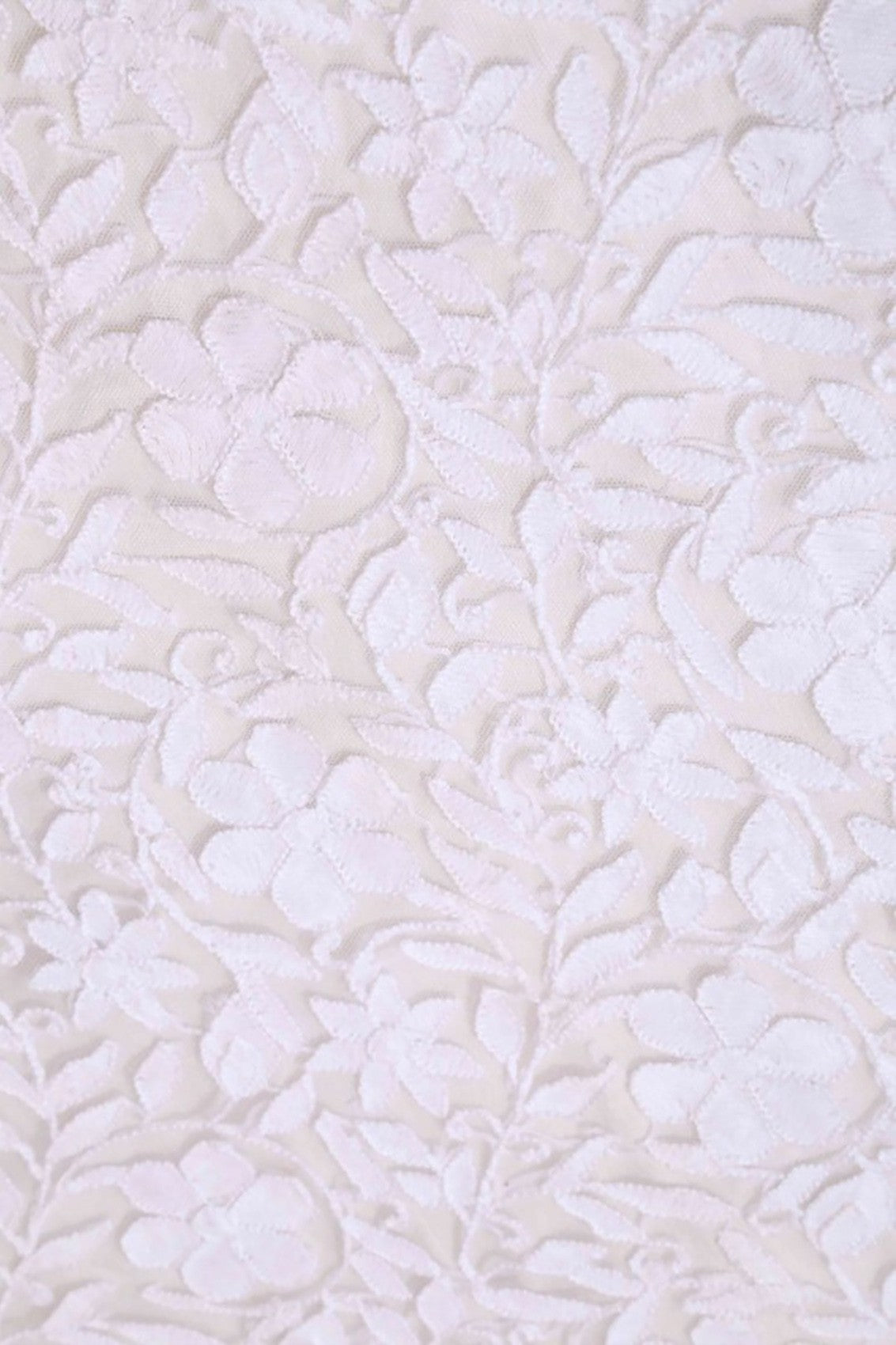 Ada Hand Embroidered White Net Lucknowi Chikankari Dupatta A476416