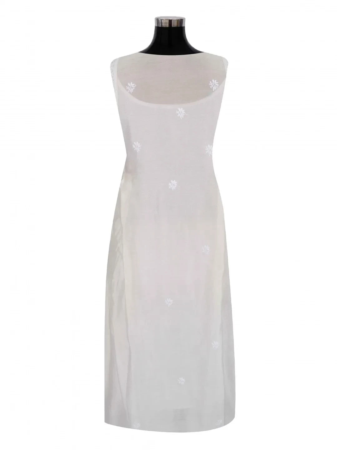 Ada Hand Embroidered Off White Chanderi Lucknowi Chikankari Unstitched Kurta Piece 01A248290
