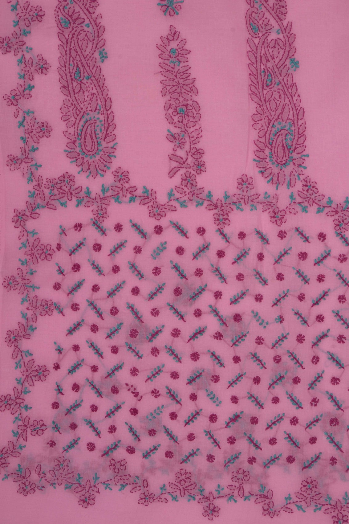 Ada Hand Embroidered Pink Cotton Lucknowi Chikankari Saree with Blouse A613993