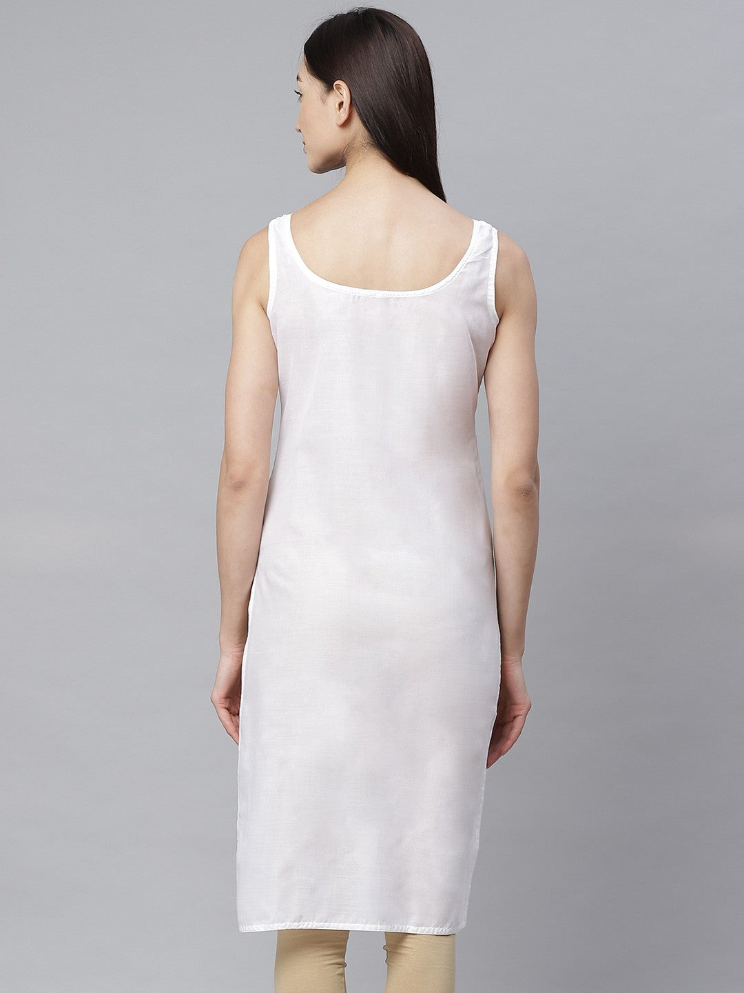 Ada Royal Blue and White Cotton Long Slips Combo of 2  A308034.