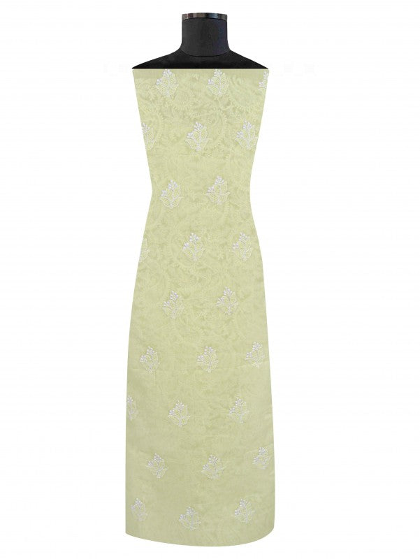 Ada Hand Embroidered Lemon Cotton Lucknowi Chikankari Unstitched Suit Piece 01A197630