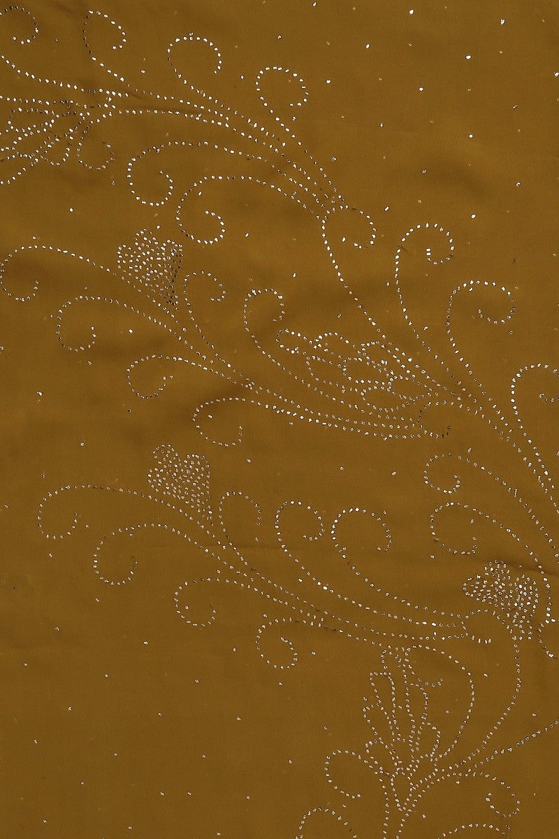 Ada Hand Embroidered Mustard Georgette Saree with Muqaish Work-A598061