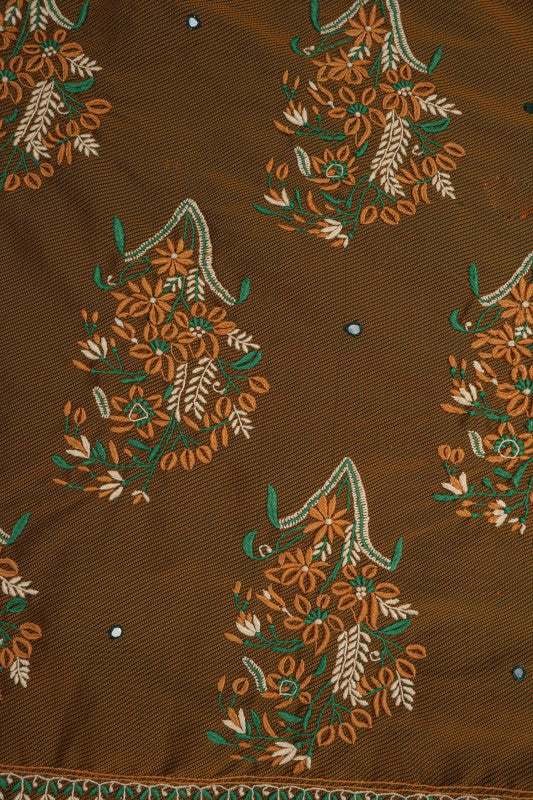 Ada Hand Embroidered Cream And Green Dual Shade Silk Lucknowi Chikankari Saree/Blouse With Mirror Work A67386