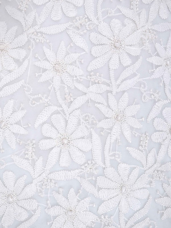 Ada Hand Embroidered White Georgette Lucknowi Chikan Unstitched Suit Piece A611802