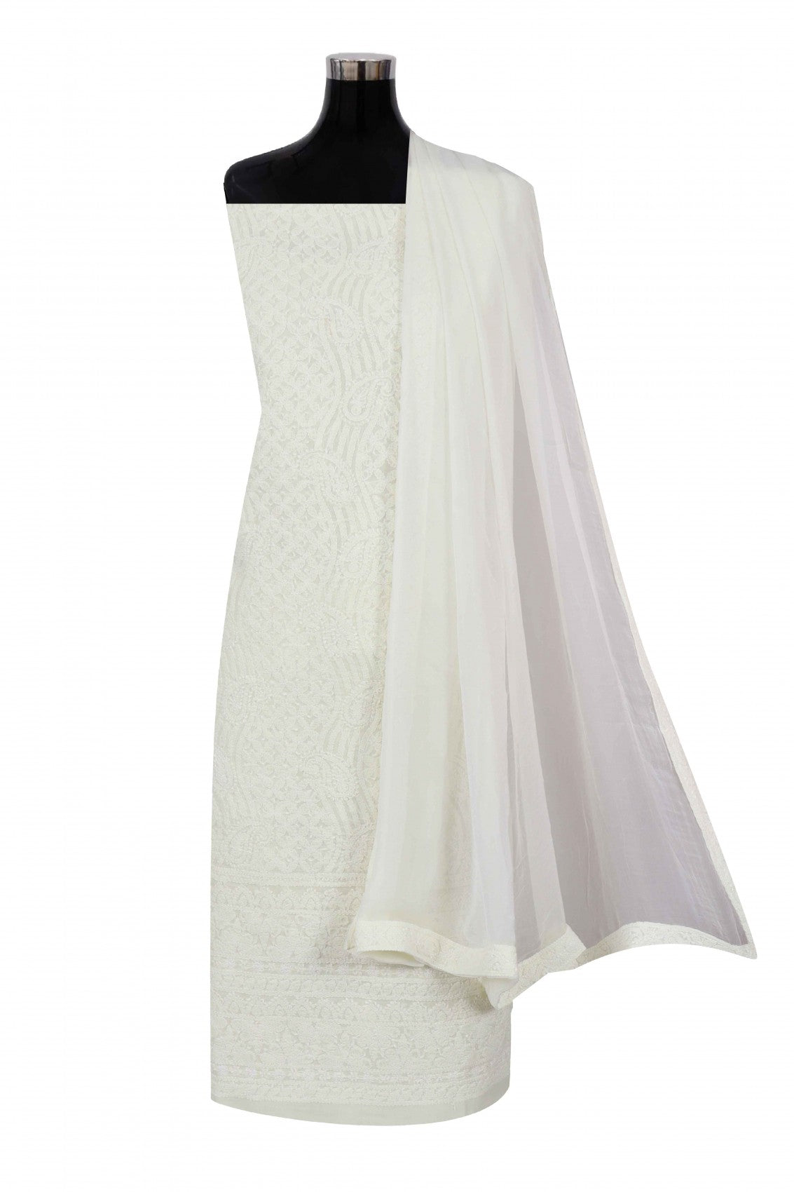 Ada Hand Embroidered Lemon Cotton Lucknowi Chikankari Unstitched Suit Piece 01A170181