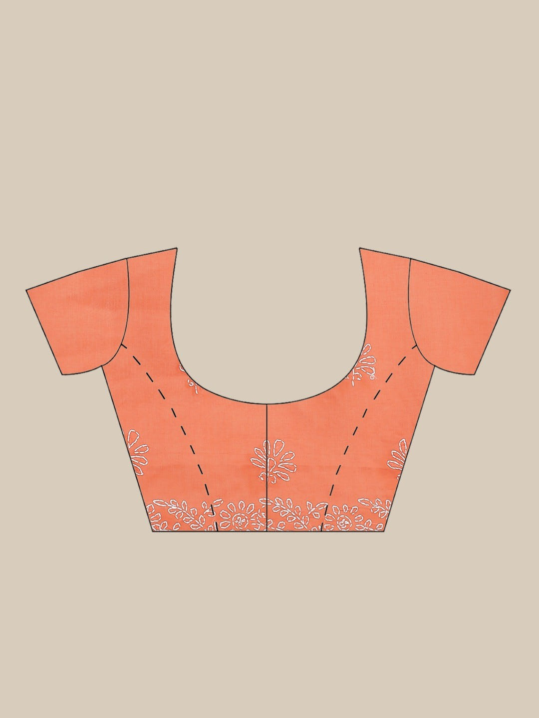 Ada Hand Embroidered Rust Cotton Lucknow Chikan Saree With Blouse- A311125