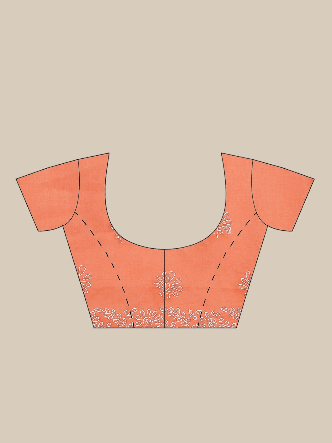 Ada Hand Embroidered Rust Cotton Lucknow Chikan Saree With Blouse- A311125