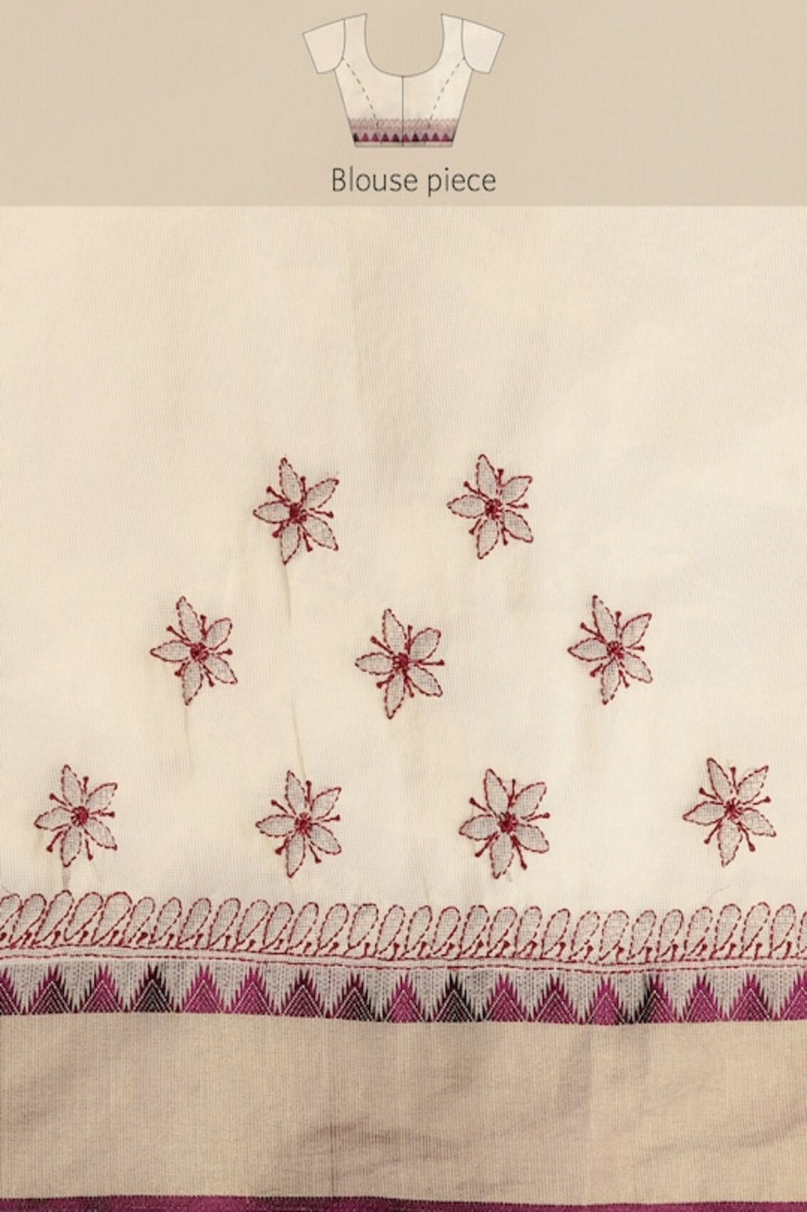 Ada Hand Embroidered Fawn Kota Lucknowi Chikankari Saree With Blouse A311355