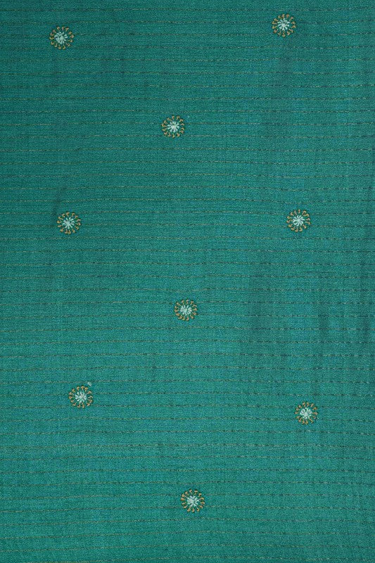 Ada Hand Embroidered Teal Green Silk Lucknowi Chikankari Saree with Blouse A615165