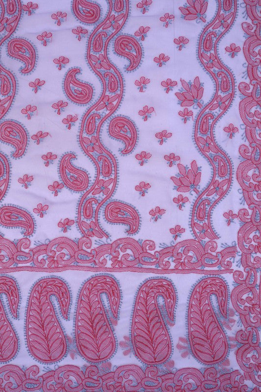 Ada Hand Embroidered Mauve Georgette Lucknowi Chikankari Saree With Blouse AA160115