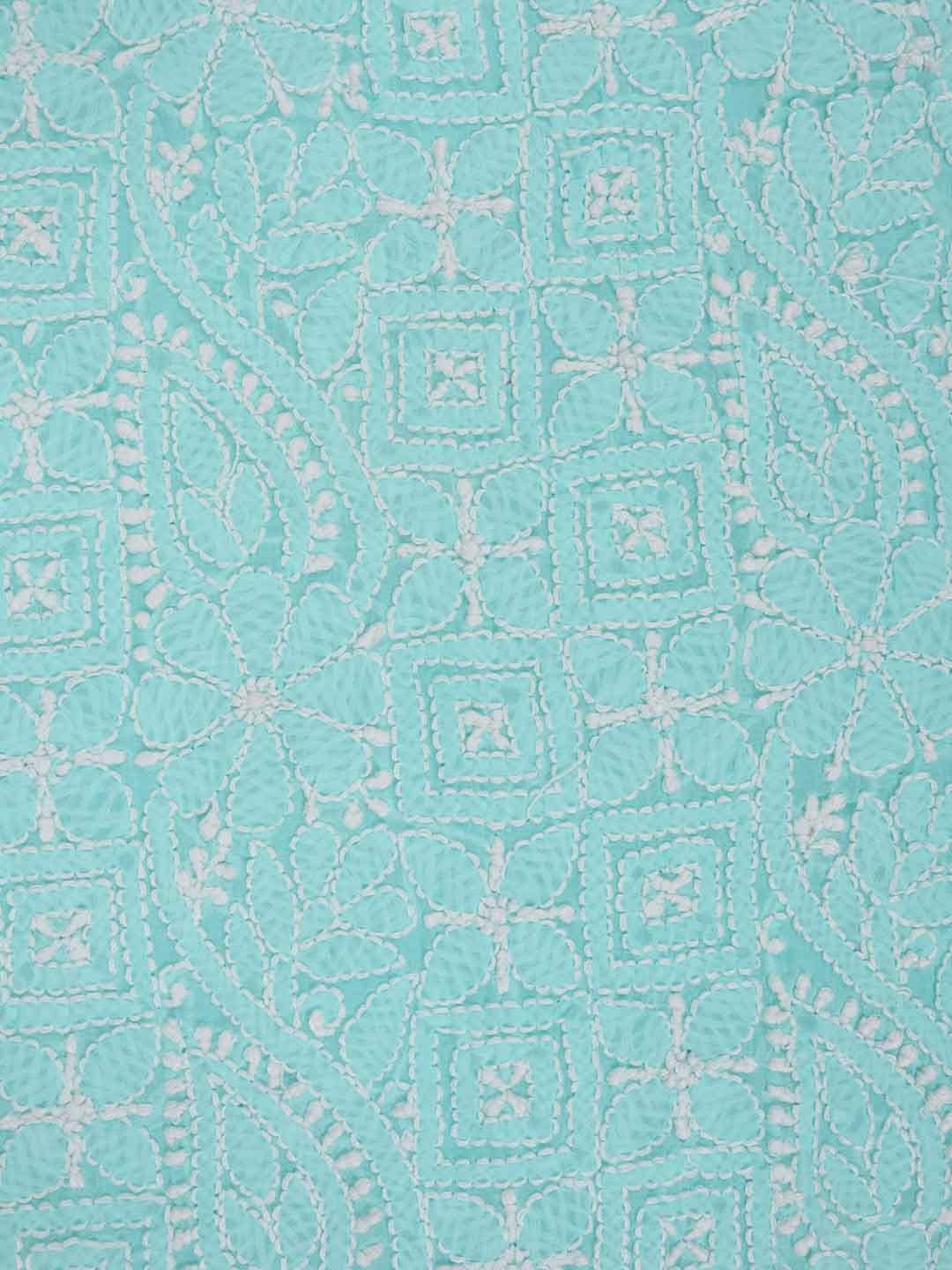 Ada Hand Embroidered Sea Green Cotton Lucknowi Chikankari Unstitched Suit Piece 01A184320