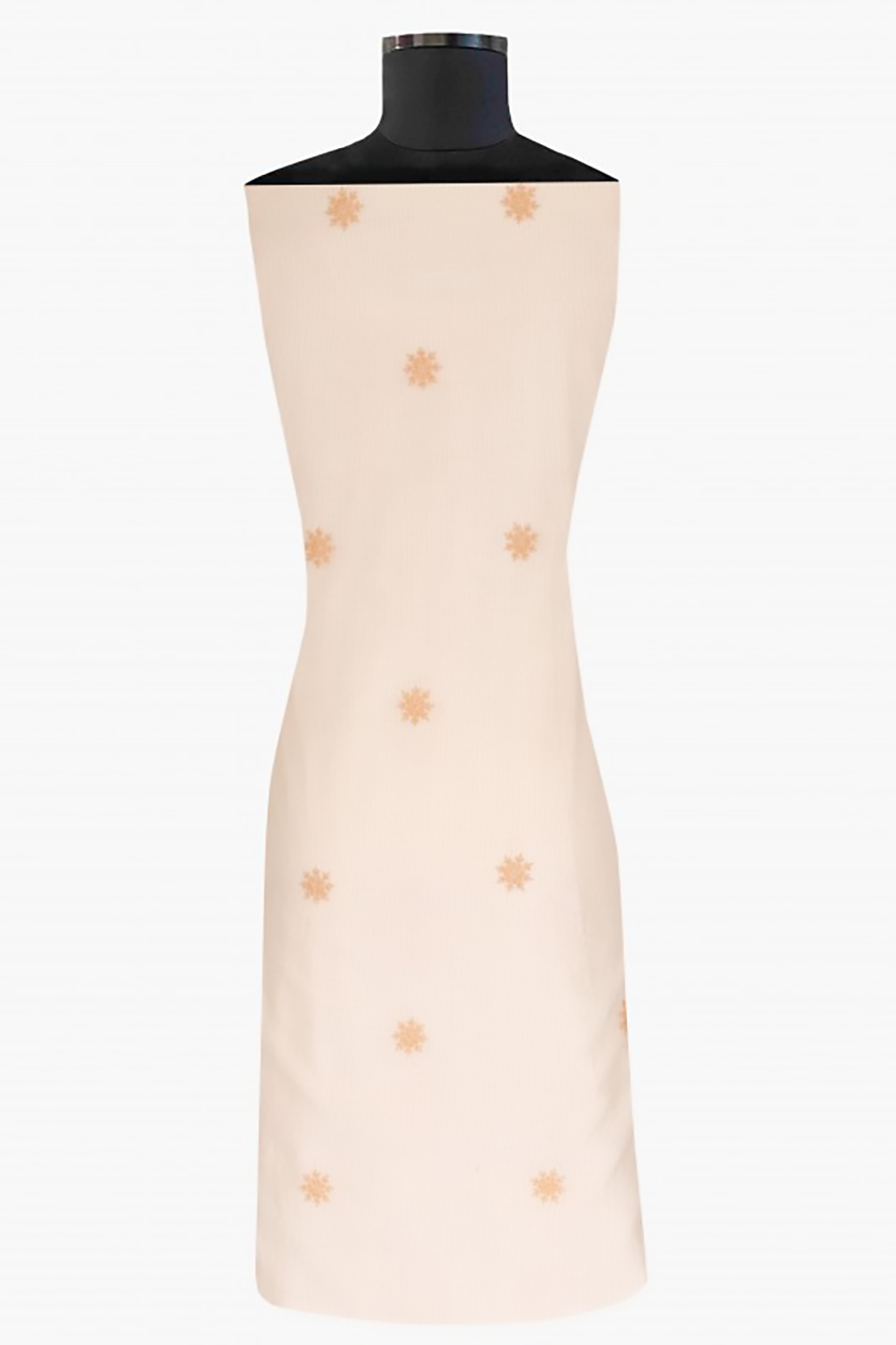 Ada Hand Embroidered Cream Chanderi Lucknowi Chikankari Unstitched Kurta Dupatta Set 01A10301