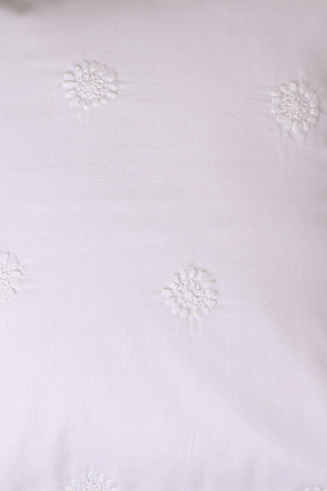 Ada Hand Embroidered White Cotton Lucknow Chikankari Cushion Cover Set Of 4- A464106