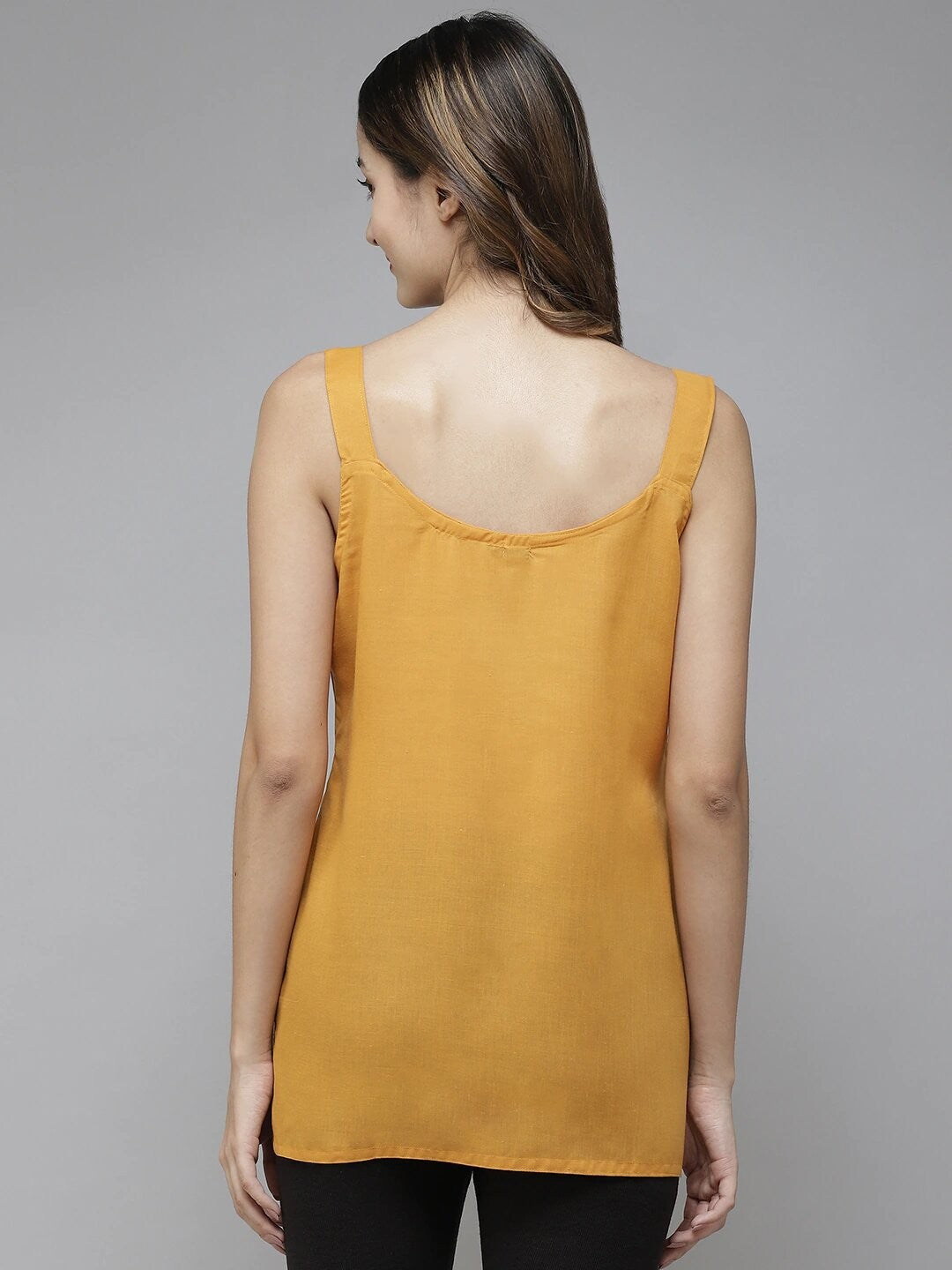 Ada White & Mustard Cotton Short Slips Combo of 2 A111162.
