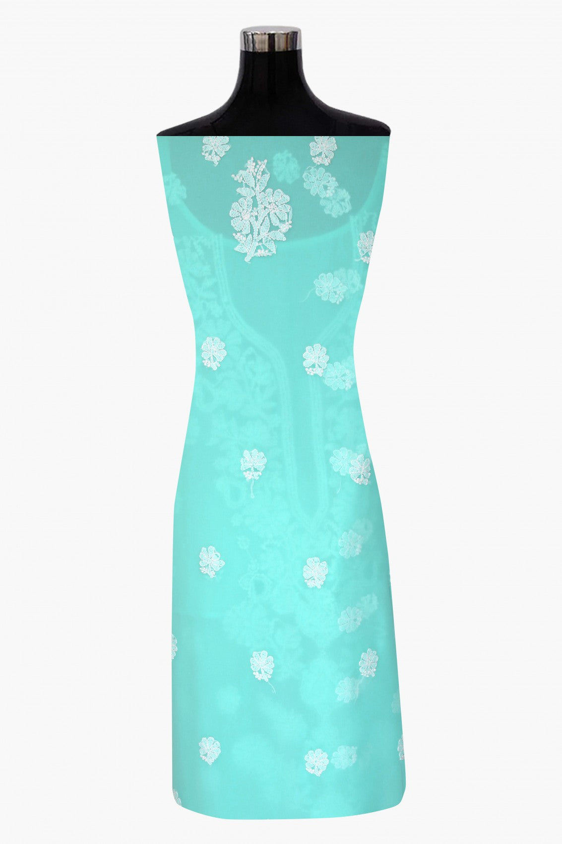 Ada Hand Embroidered Sea Green Georgette Lucknowi Chikankari Unstitched Suit Piece A211248
