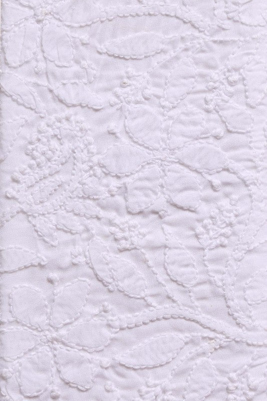Ada Hand Embroidered Fawn And White Silk Lucknowi Chikankari Dining Table Placemat 01A104903
