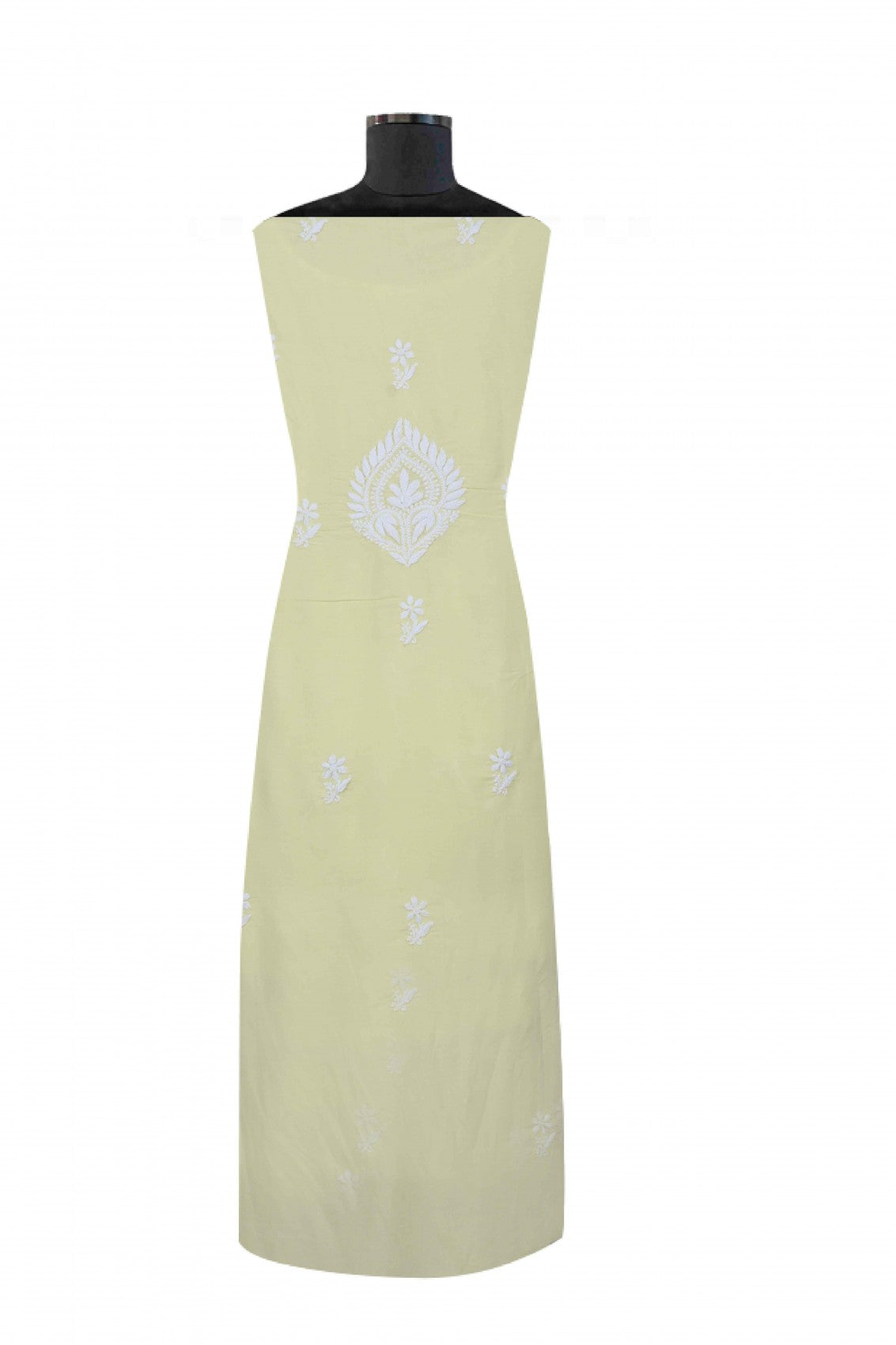 Ada Hand Embroidered Lemon Modal Lucknowi Chikankari Unstitched Suit Piece 01A172731