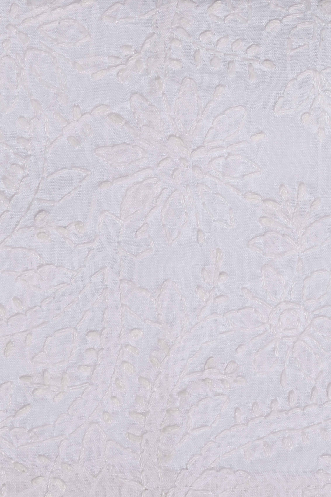 Ada Hand Embroidered White Cotton Lucknowi Chikankari Pouch 01A36123