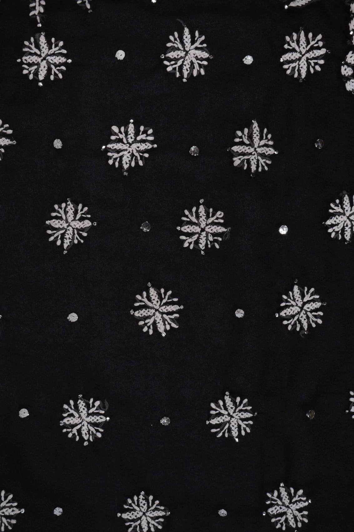 Ada Hand Embroidered Black Georgette Lucknowi Chikankari Saree/Blouse With Muqaish Work A381079