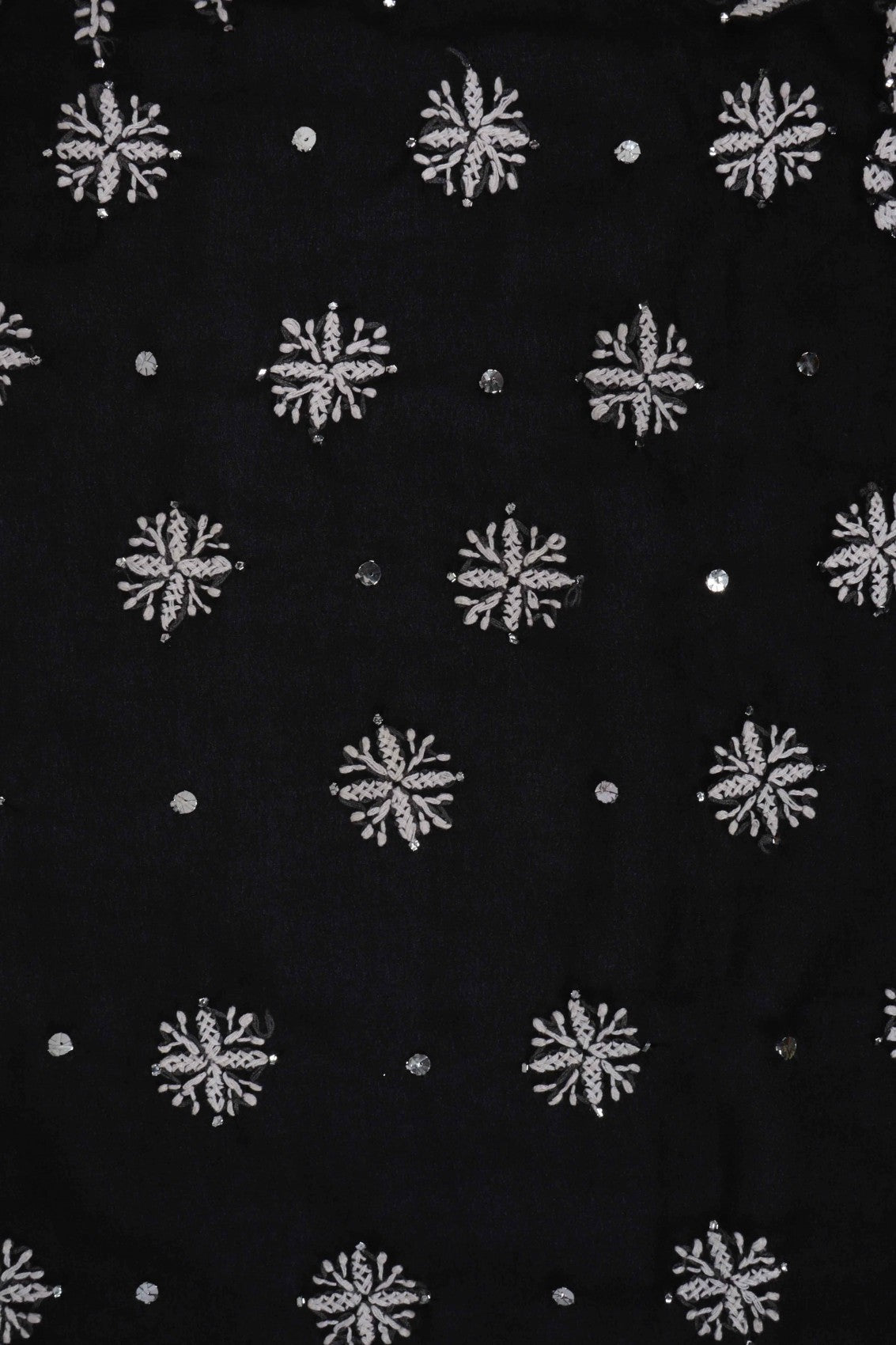 Ada Hand Embroidered Black Georgette Lucknowi Chikankari Saree/Blouse With Muqaish Work A381079