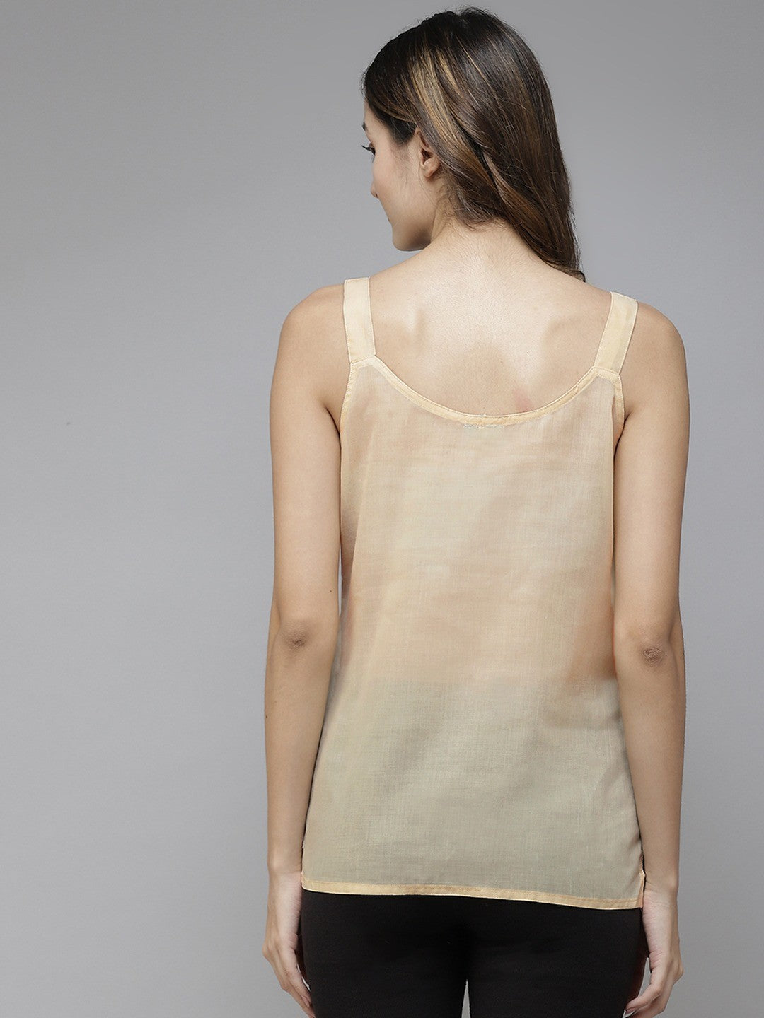 Ada White & Fawn Cotton Short Slips Combo of 2 A111173.