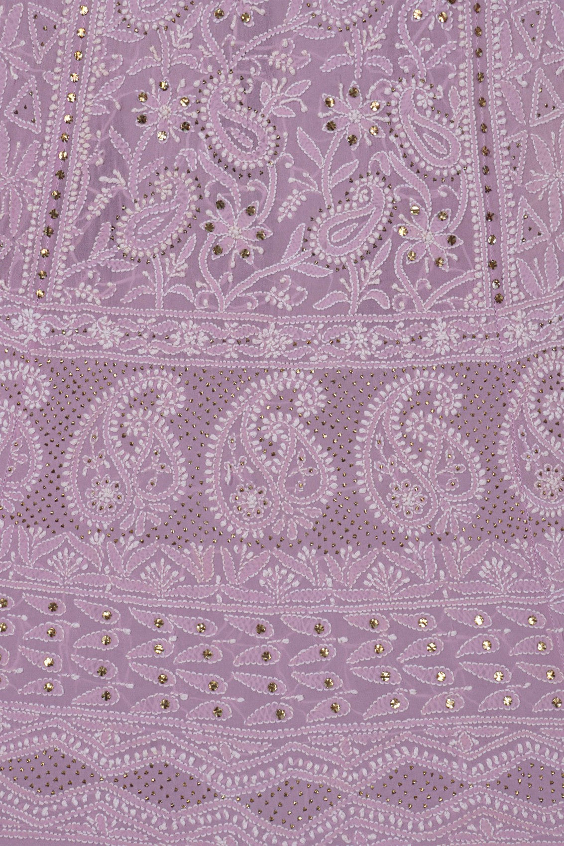 Ada Hand Embroidered Lavender Pure Georgette Lucknowi Chikankari Lehenga Skirt (only skirt) With Muqaish Work 01A42027