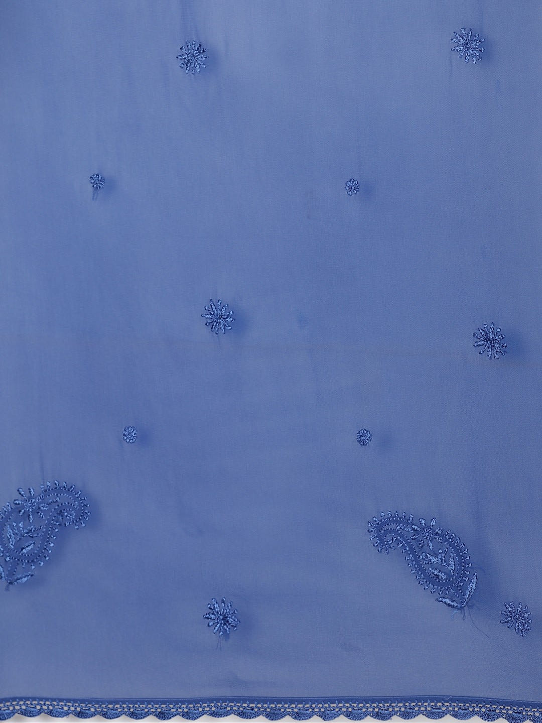 Ada Hand Embroidered Blue Georgette Lucknowi Chikankari Dupatta A100451