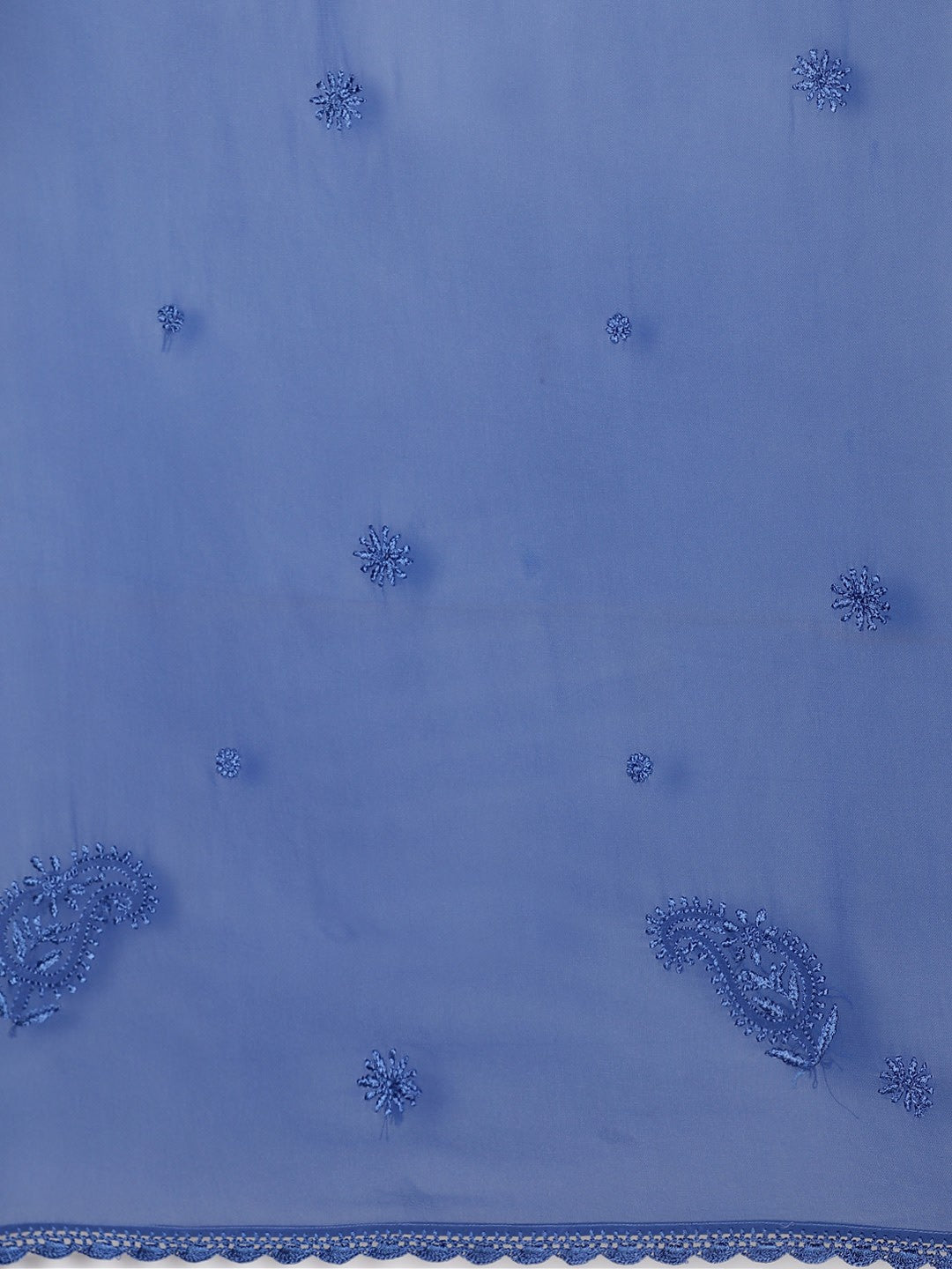 Ada Hand Embroidered Blue Georgette Lucknowi Chikankari Dupatta A100451