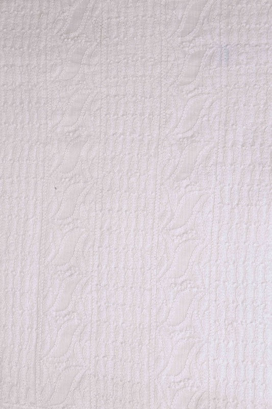Ada Hand Embroidered White Kota Lucknowi Chikan Unstitched Kurta Piece A604595