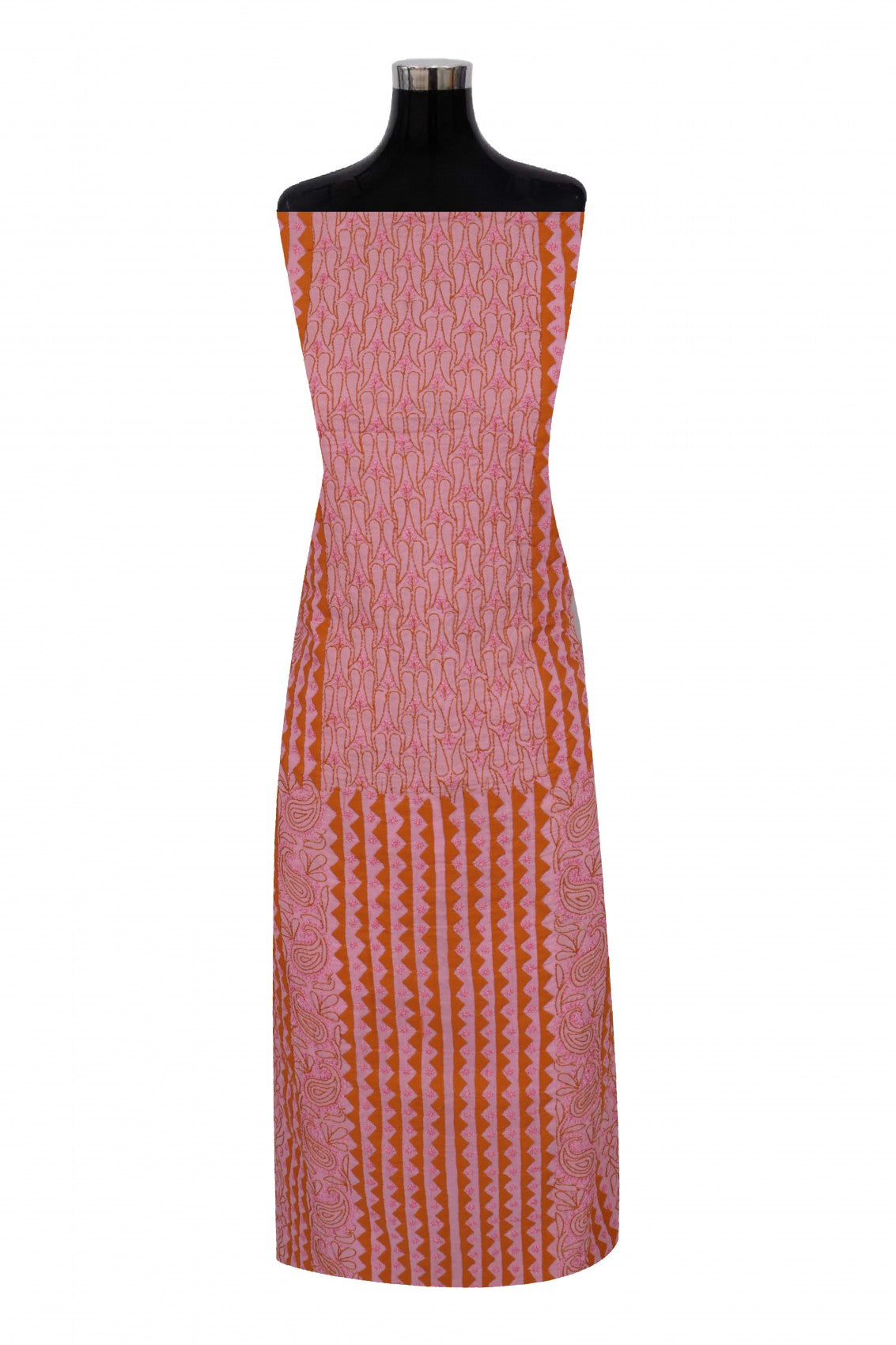Ada Hand Embroidered Pink Cotton Lucknowi Chikankari Unstitched Suit Piece 01A159500