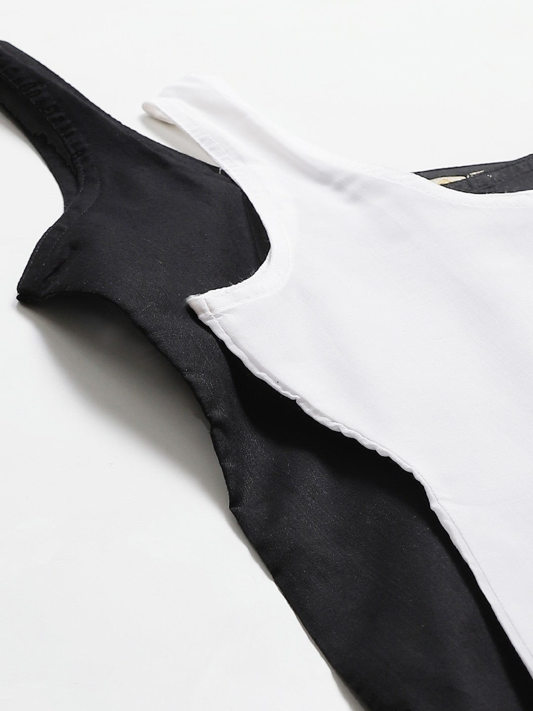 Ada White and Black Cotton Long Slips Combo of 2 A286271.