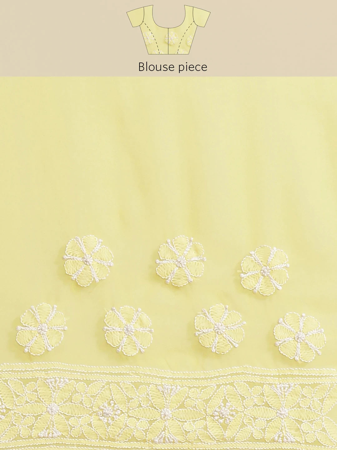 Ada Hand Embroidered Yellow Georgette Lucknow Chikan Saree with Blouse A311292